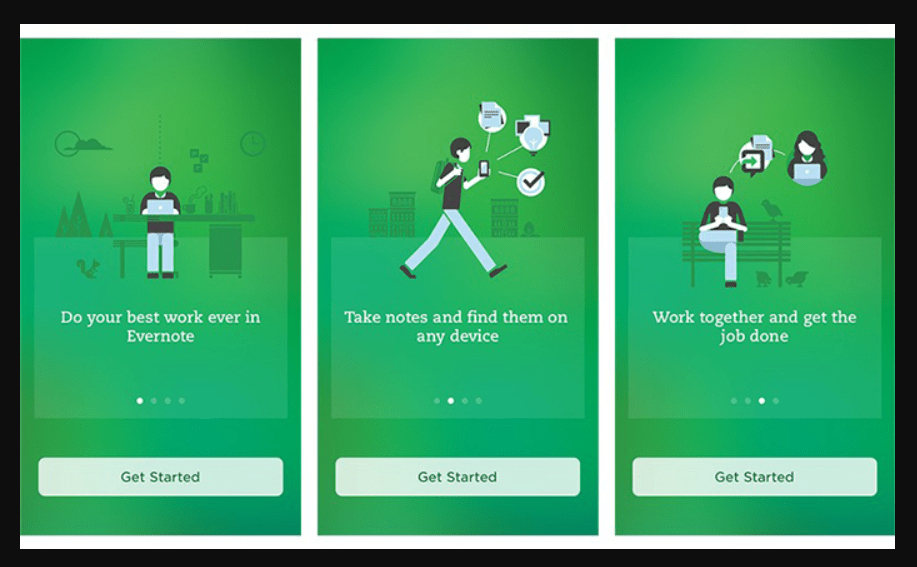 Here is a fine example of this by Evernote User Onboarding Experiences